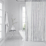 rideau franges perlées 100x200cm polyester transparent moderne salon décoration couleur argentée