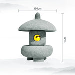 lanterne traditionnelle japonaise pierre gravée relief opaque jardin zen grisextérieur decoration miniature