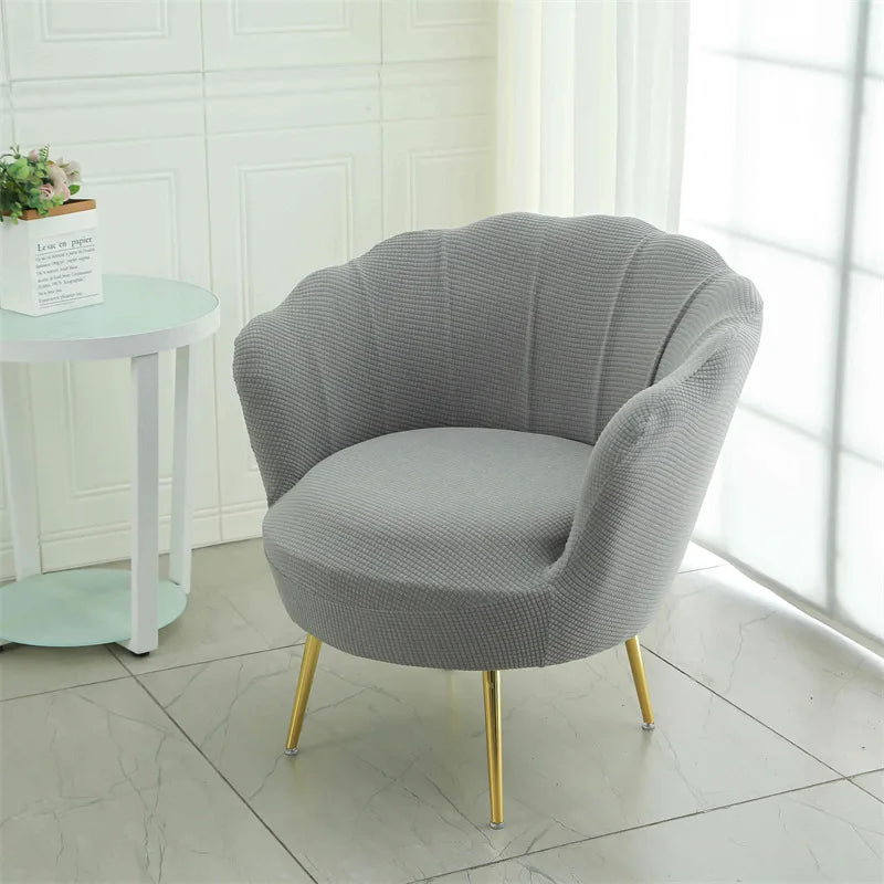 housse fauteuil blanc bleu rose gris beiges rayures horizontales moderne pieds dorés machine extensible