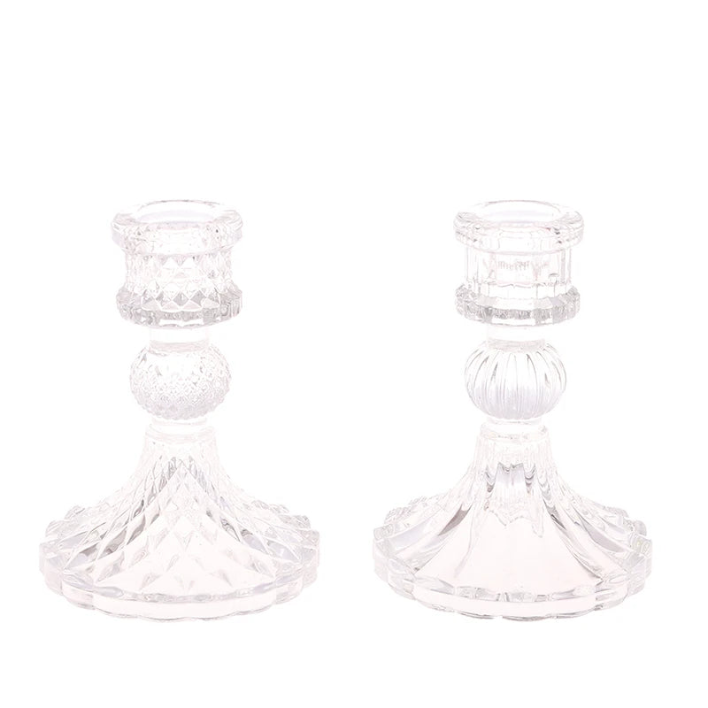 bougeoirs vintage verre transparent motifs ronds classiques élégant décoration intérieure mariage