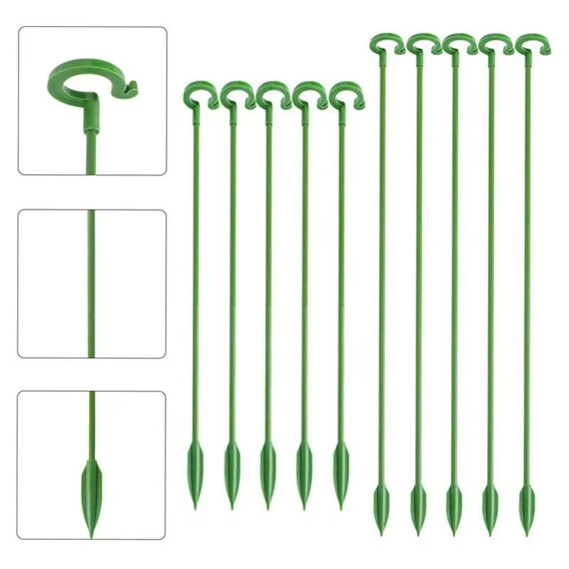 supports plantes tige vert robuste 37cm 27cm 17cm anneau jardinage fleur grimpantes moderne