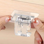support mural adhésif transparent blanc clips couteaux serviettes ustensiles cuisine sacs main modernes pratiques