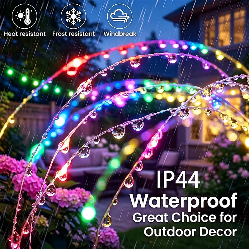 lumières solaires multicolores feu d'artifice extérieures ip44 modernes autonomes patio jardin