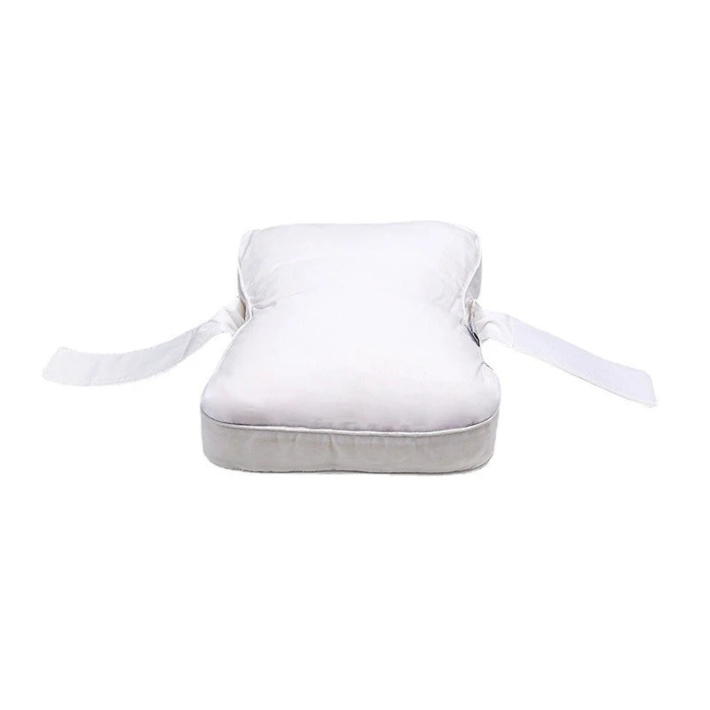 coussin genou blanc uni confort bande velcro literie dormir soulagement sommeil lateral support jambes