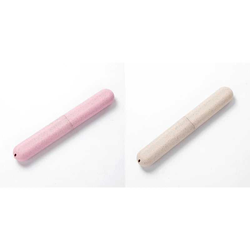 boîte rangement réutilisable moderne brosse dents rose bleu vert beige
