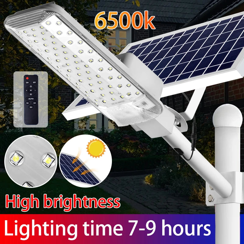 lampadaire solaire led blanc gris moderne étanche ip65 abs solar street light éclairage urgenceextérieur