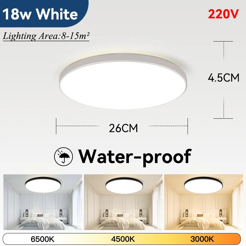 lampe moderne blanc 18w 20w 30w 220v éclairage quotidien ultrafine led