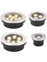 lumière led spot sous terrain ip67 inoxydable moderne 10w 12w argent noir