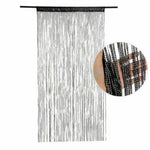 rideau decoratif argenté bohème semi transparent fenetre plateextérieur decoration maison franges vertical bois blanc