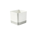 cache pot moderne blanc bleu clair uni opaque adhésif intérieur fleuri verte simple