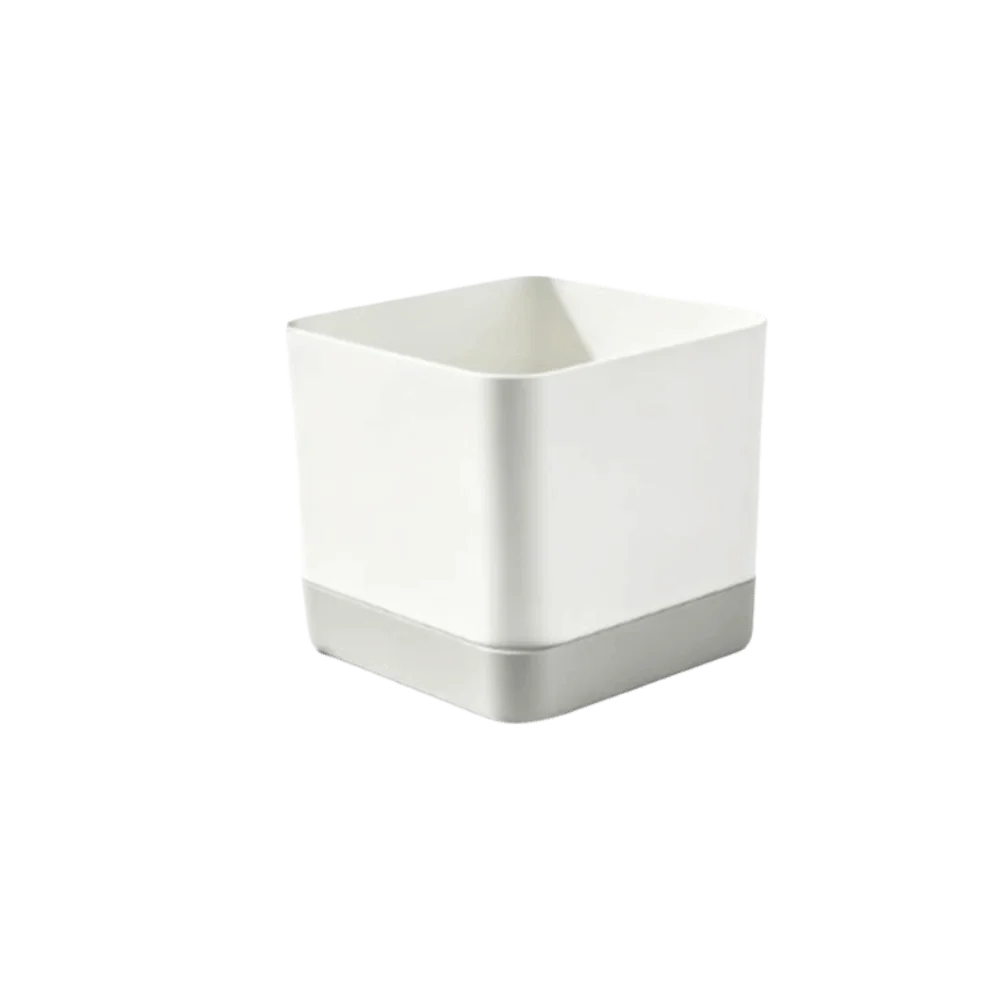 cache pot moderne blanc bleu clair uni opaque adhésif intérieur fleuri verte simple