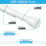 tige rideau tension réglable sans perçage moderne 130cm 250cm diamètre 22mm 26mm 30mm blanc