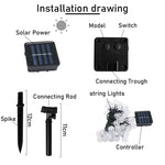 guirlande lumineuse solaire led multicolore 5m 20leds extérieure décoration jardin festive