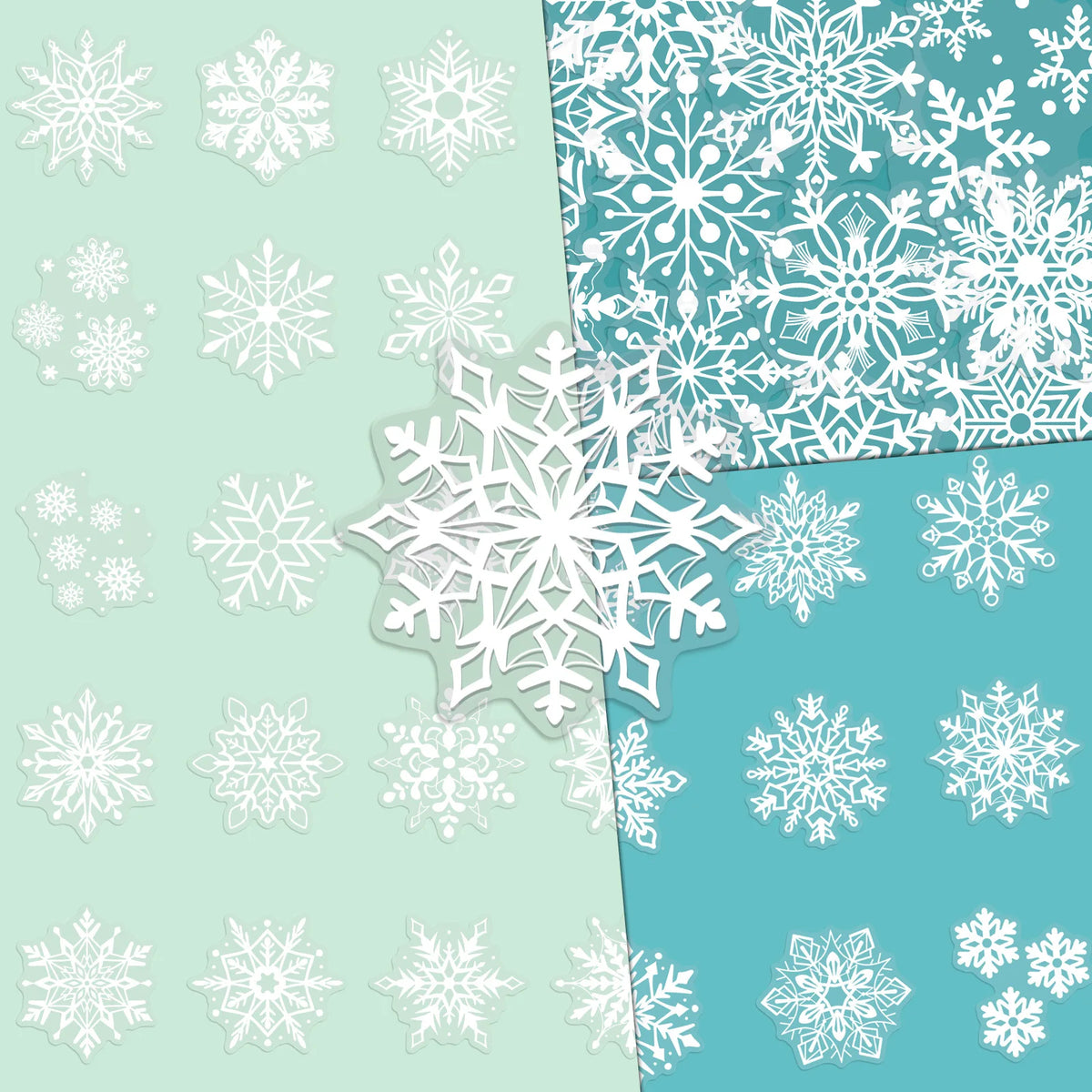 autocollants étoiles neige blancs motifs flocons neige adhésifs artisanats détaillés scrapbooking diy 50 pièces