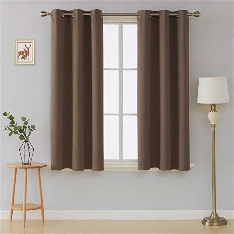 rideaux opaques bleu marine blanc noir tissu voile fenêtre moderne anneaux métalliques unis