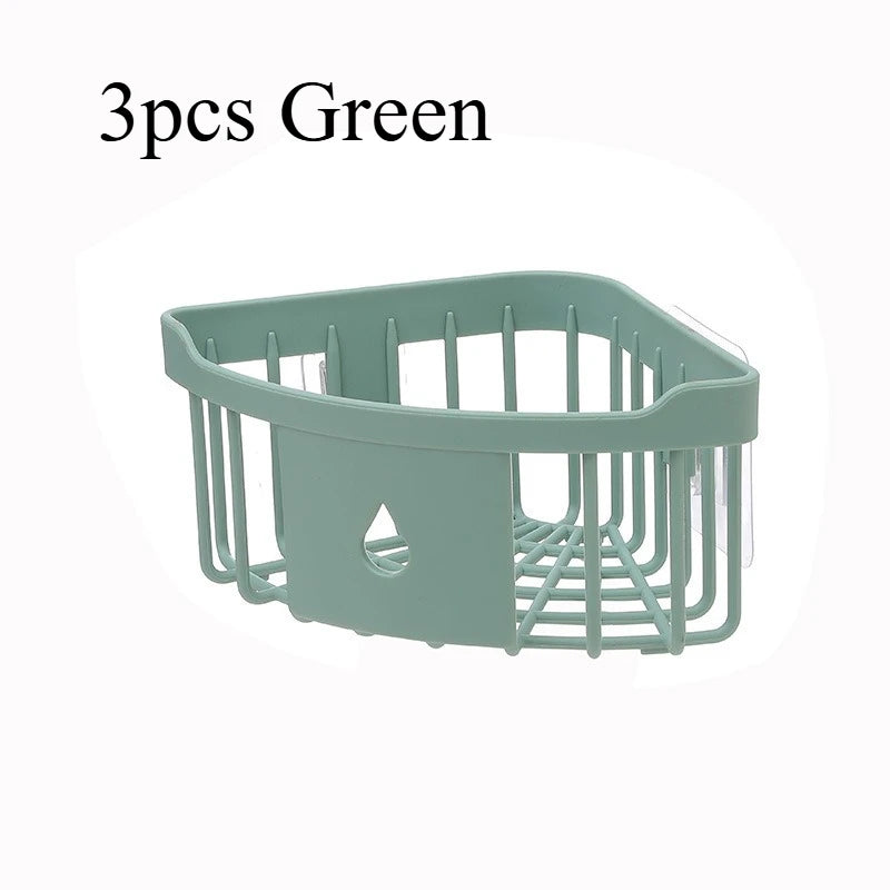 étagère rangement moderne rose pâle support mural adhésif simple structure mailles