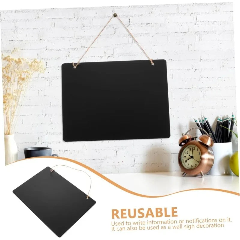 tableau noir double face carton blanc cadre bois cordelette suspension effaçable décoration murale simple