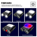 lampe torche noire moderne clips double interrupteur induction lentille rouge cache aluminium led campingurgence