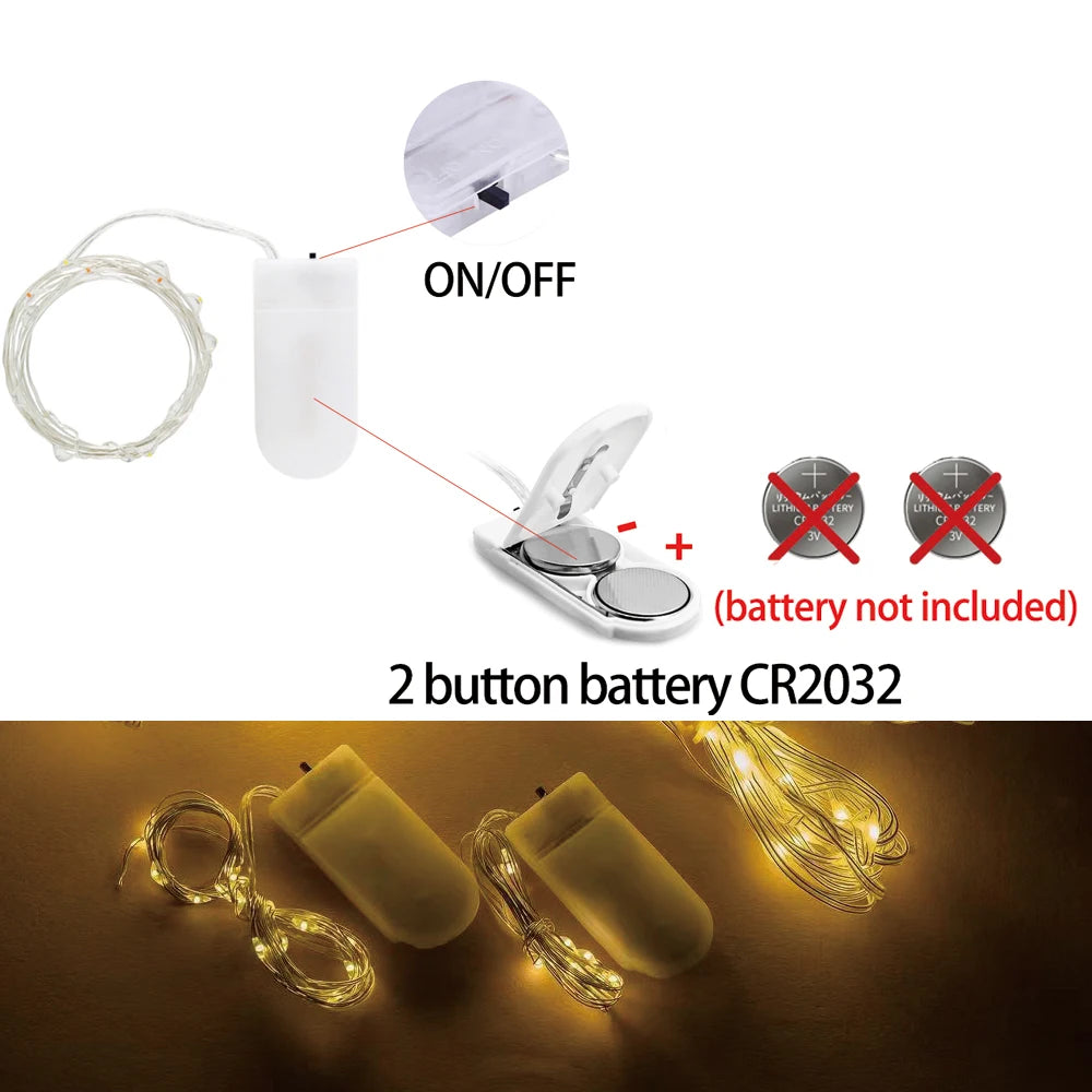guirlande lumineuse led fil cuivre décoration fête mariage noël lampe nuit intérieur extérieur blanc