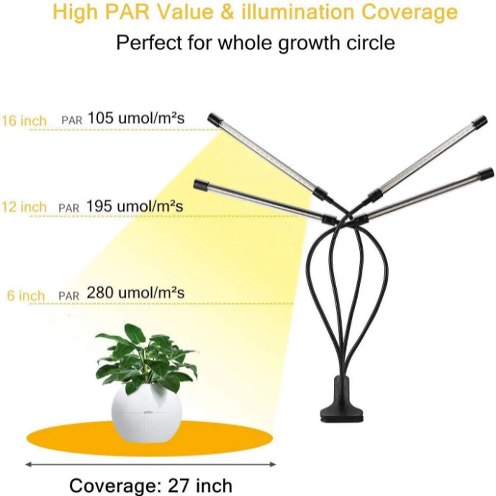 lampe croissance led noire pinces usb alimentation variateur aluminium moderneintérieur
