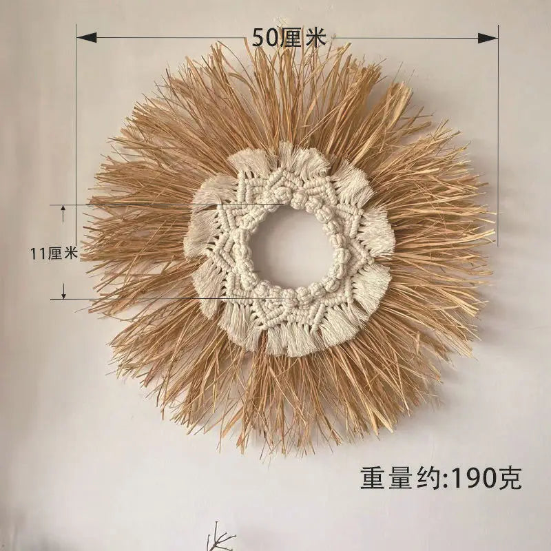 décoration murale bois boho franges colorées naturel moderne minimalisme chambre salon entrée