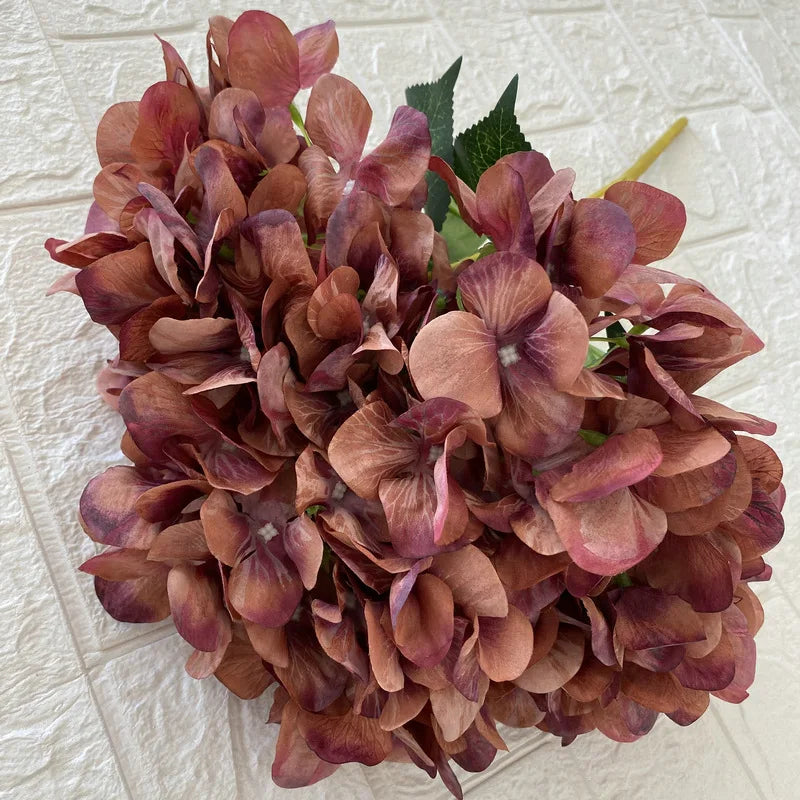 bouquet artificiel hortensias soie bleu blanc rose naturel décoration maison extérieur