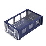Détail des tiroirs translucides de la boîte de rangement empilable
