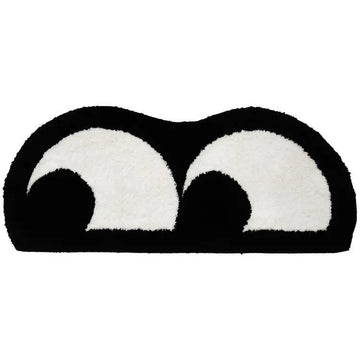 tapis noir blanc coeurs moderne antidérapant polyester usage multiple dimensions disponibles