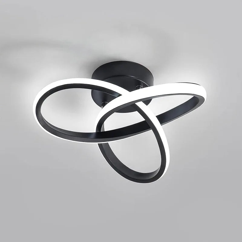 lampe moderne anneaux entrelacés blanc noir éclairage quotidien led interrupteur tactile 10 15 sources