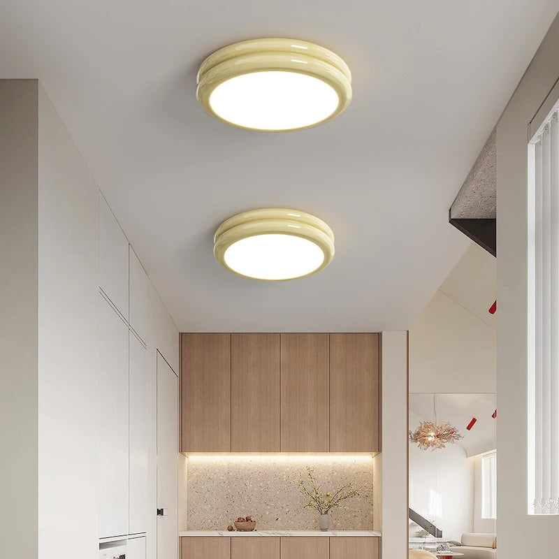 plafonnier led moderne vert blanc rouge opacité ronde lisse chambre salon