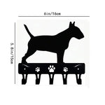 porte clefs mural noir silhouette chien pattes moderne decoration maison objet decoratif