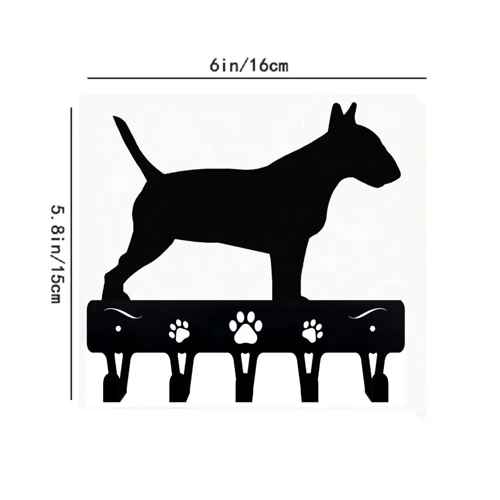 porte clefs mural noir silhouette chien pattes moderne decoration maison objet decoratif