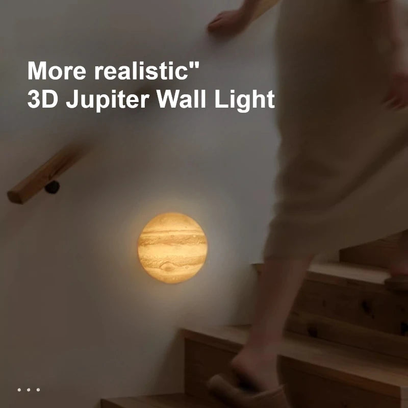 lampe murale 3d jupiter or moderne bande colorée led mur fixé chambre salon