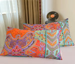 lot deux taies d'oreiller rectangulaires 48x74cm housse coussin décorative motif géométrique moderne