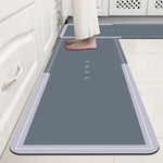 tapis sol moderne géométrique gris blanc antidérapant respectueux environnement salle bain