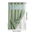 rideau douche moderne blanc translucide polyester 183x190cm anneau intégré