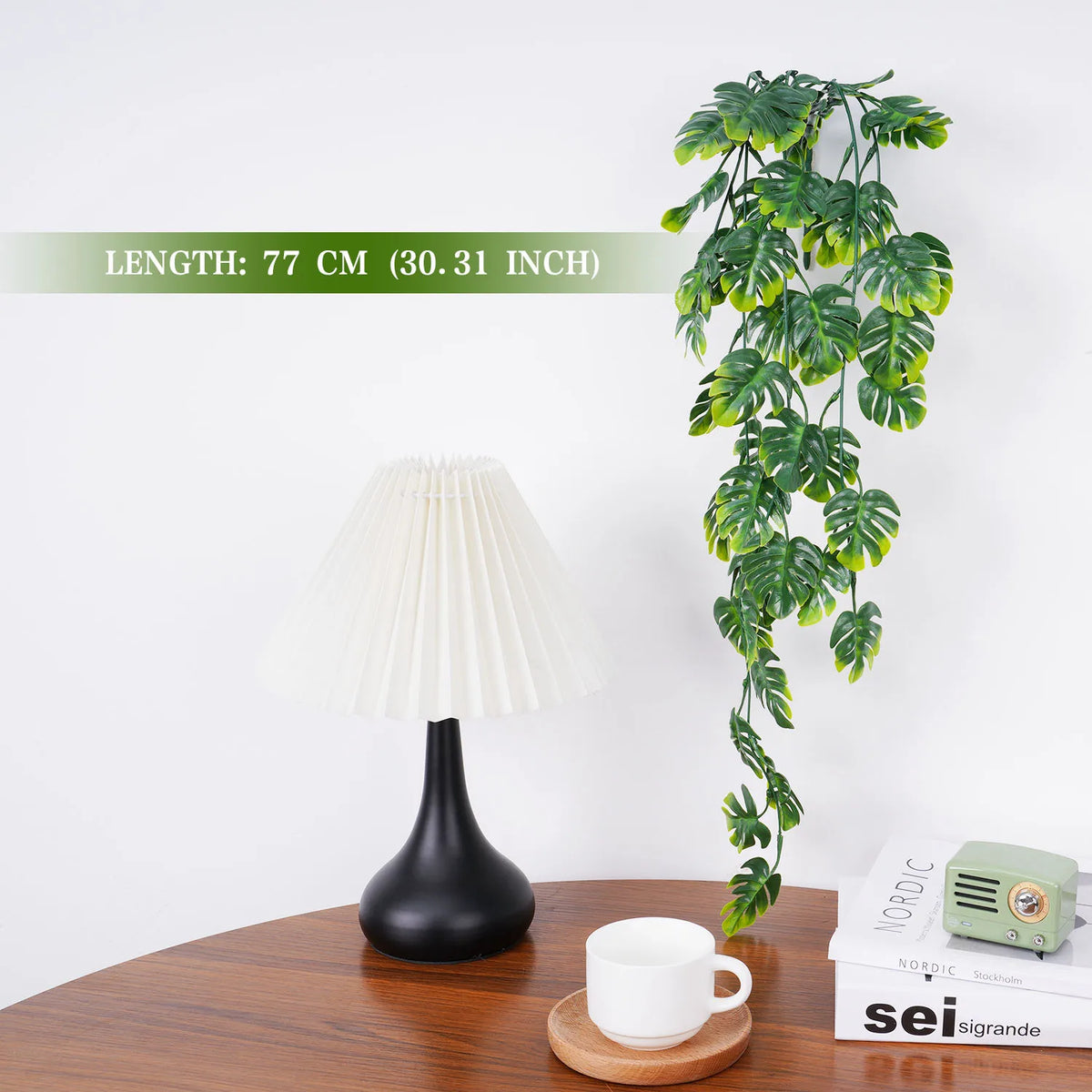 plante artificielle vert feuilles palmées moderne extérieur accrochée vigne