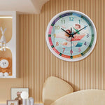 horloge murale dessin animé quartz aiguille enfantin vaisseau spatial blanc mural
