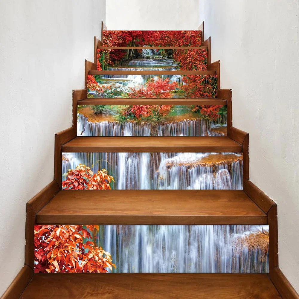 Effet visuel des autocollants 3D dans un intérieur naturel
