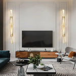 applique murale led cristal doré contemporaine élégante fixée mur éclairage quotidien flux lumineux variable