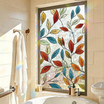 film fenêtre décoratif fleurs feuilles multicolore adhésif pvc moderne opacité 45x200cm