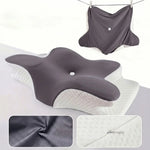 support cervical ergonomique gris doux tissu petit points confortable zip lit maison