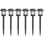 lampes solaires led modernes noires transparentes allées chemins jardins étanches 12 pack