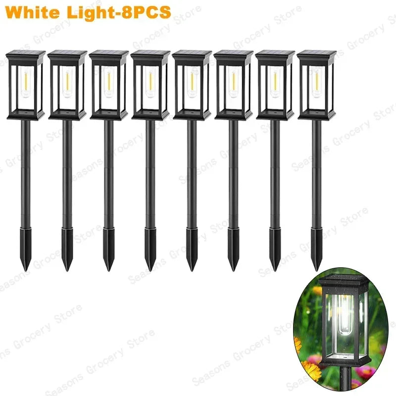 lampes solaires led étanches modernes noires transparentes jardin allée automatiquesurgence