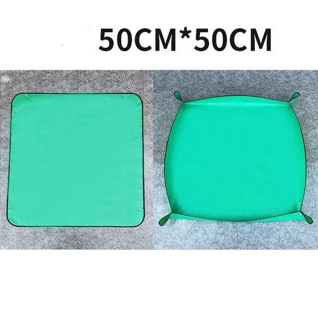 tapis jardinage imperméable vert clips pratique 100x100cm réutilisable