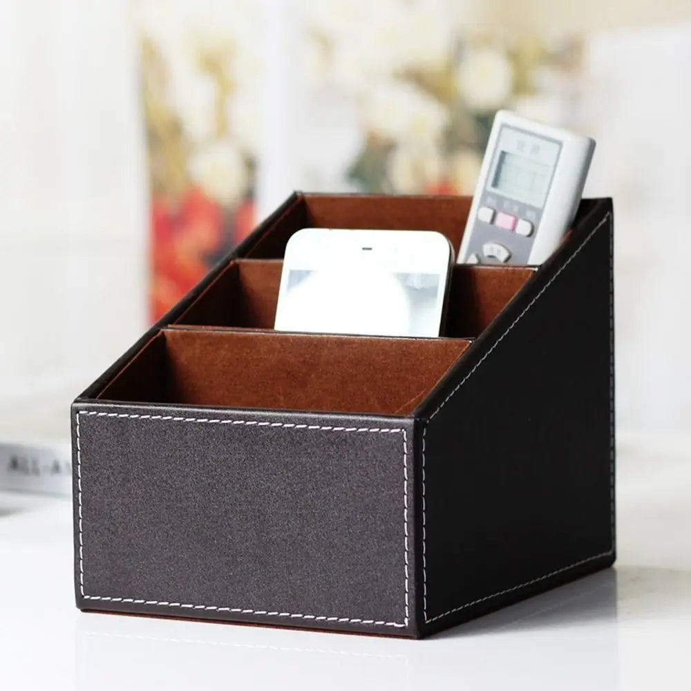 boîte bijoux moderne simili cuir noir marron compartiments rangement réutilisable cosmétiques objets divers