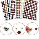 autocollants marron doré vis décoration tiroir meuble bois texture points circulaires résistants eau 96pcs