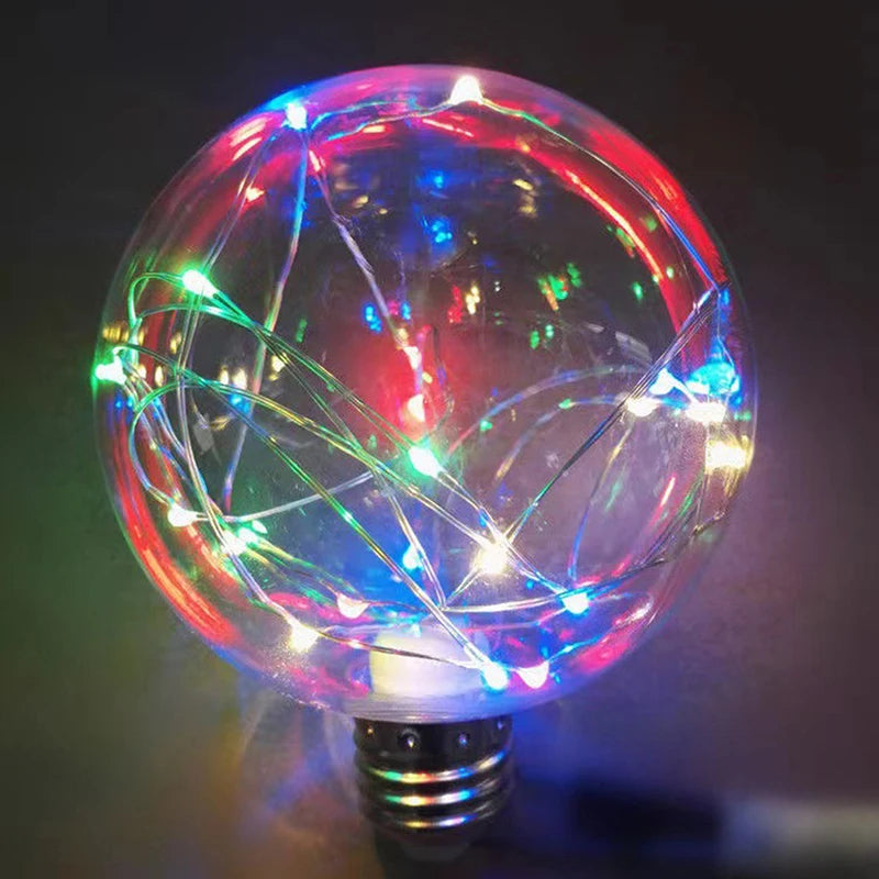 ampoules led décoratives transparentes rose fil cuivre lumière rvb éclairage intérieur féerique vintage 8cm
