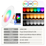 lumière led intelligente spot encastrable blanc multicolore controle bluetooth app moderne minimaliste