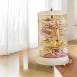présentoir rotatif multi niveaux transparent accessoires cheveux rangement moderne anneau élastique barrette pinces